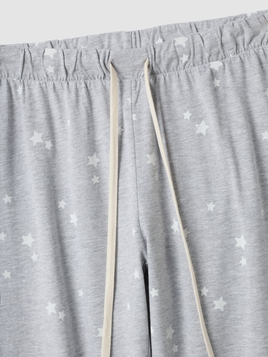 Grey crew-neck pyjamas in organic cotton and viscose blend_5