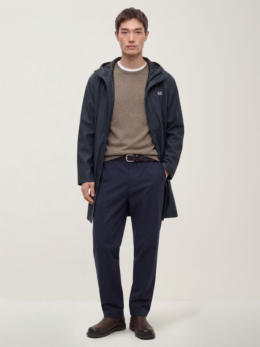 Blue regular-fit raincoat with zip_1