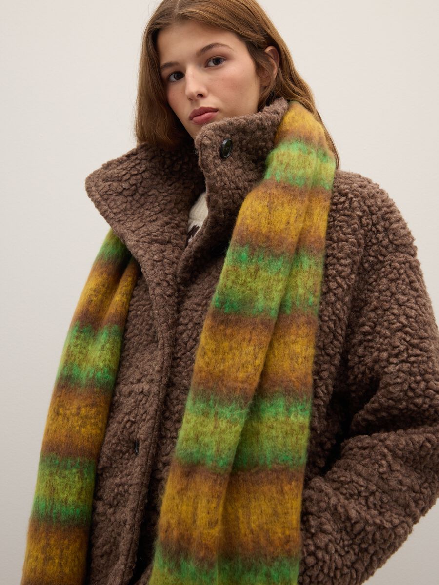 Brown wool blend over-fit jacket with buttons_4