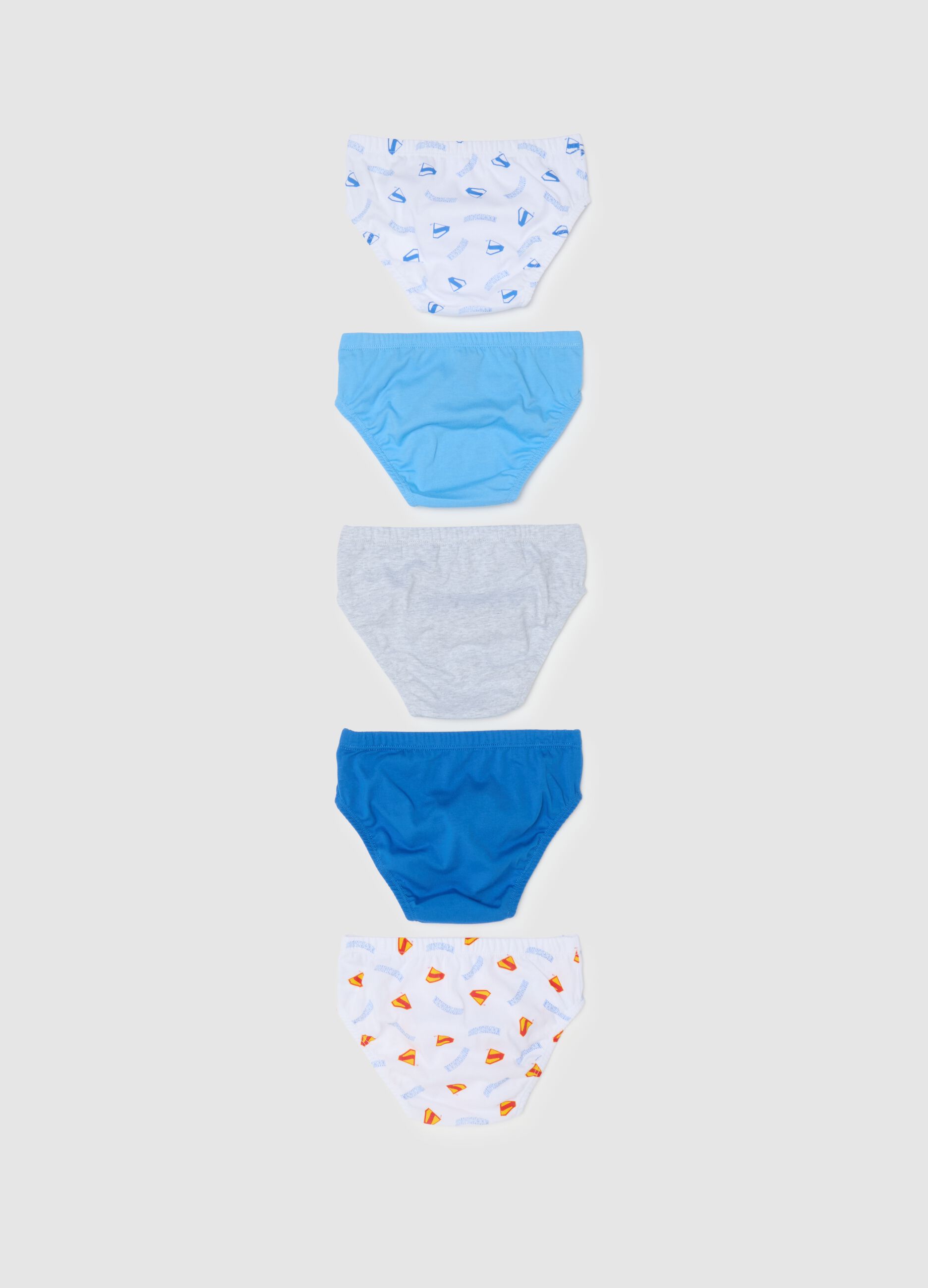 Children's pure cotton multicolor briefs with Superman print