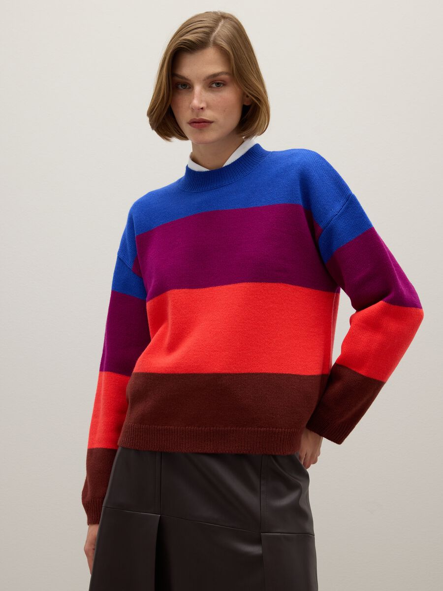 Multicolour Striped Regular Fit Jumper_0
