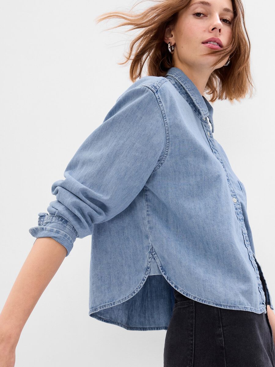 Crop shirt in denim_1