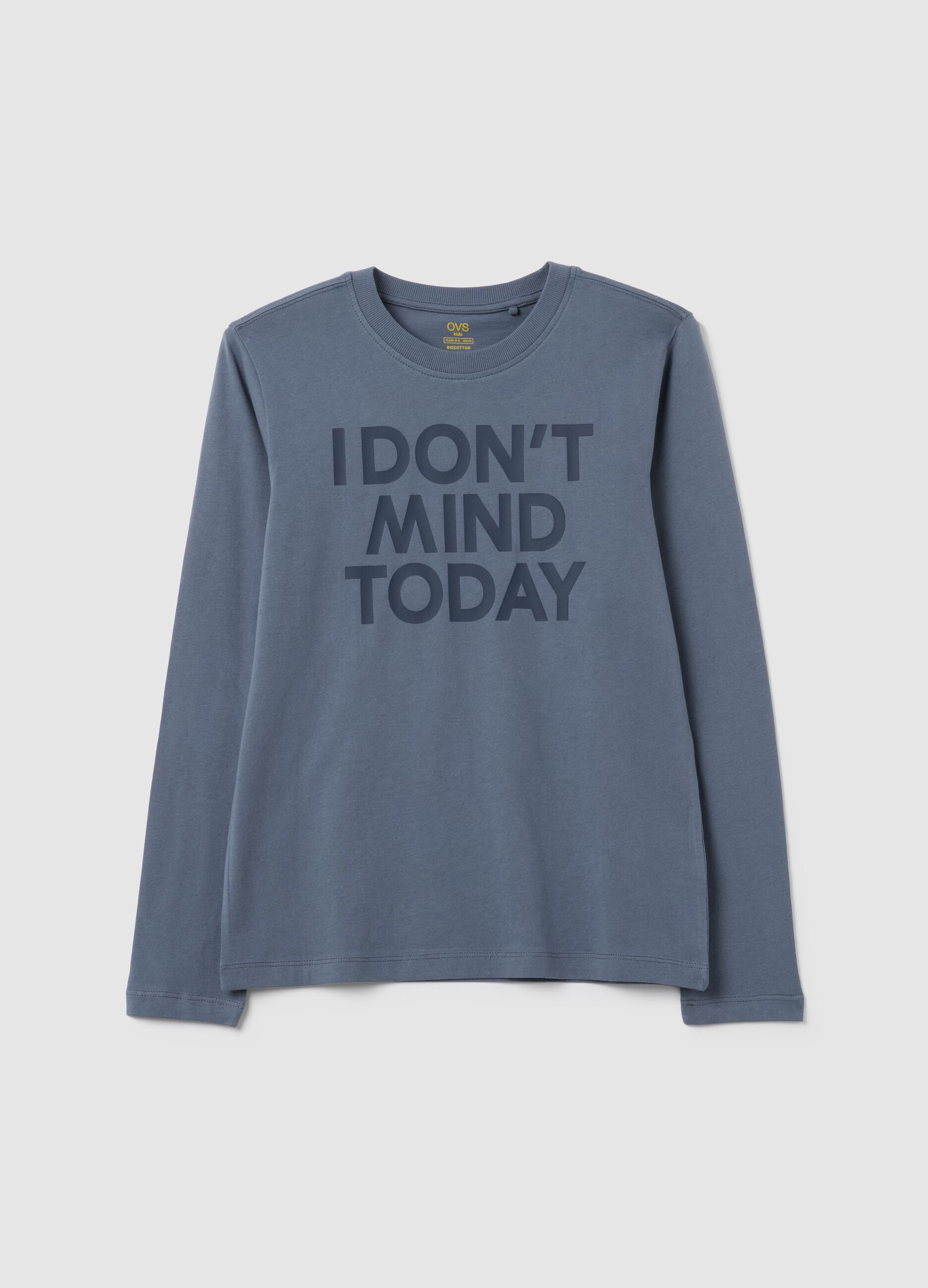 Boys' long blue pure cotton top regular fit