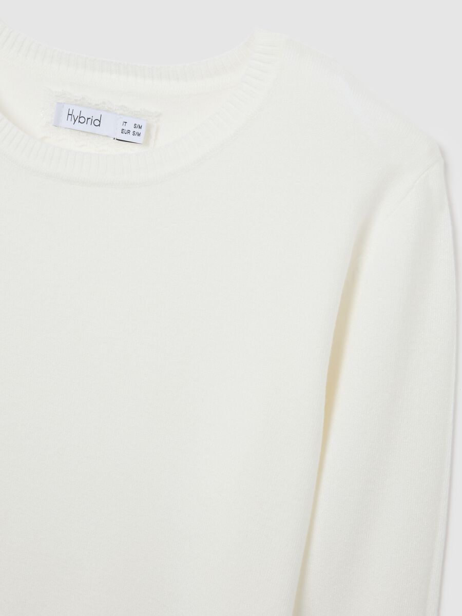 Maglia girocollo bianca con maniche lunghe_1