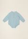 Light blue long-sleeve cotton and linen blend bodysuit_0