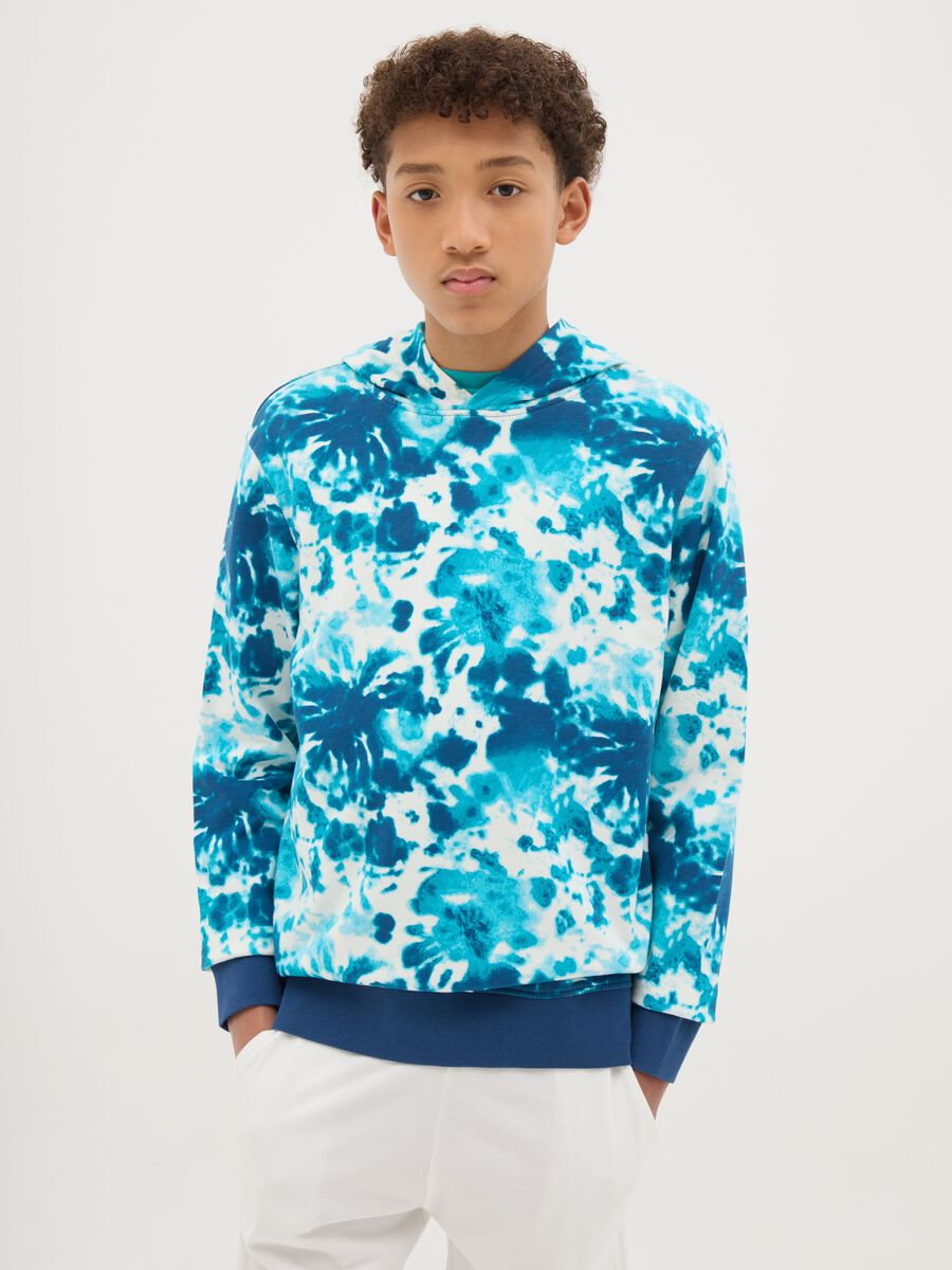 Tie Dye sweatshirt in French terry with hood_0