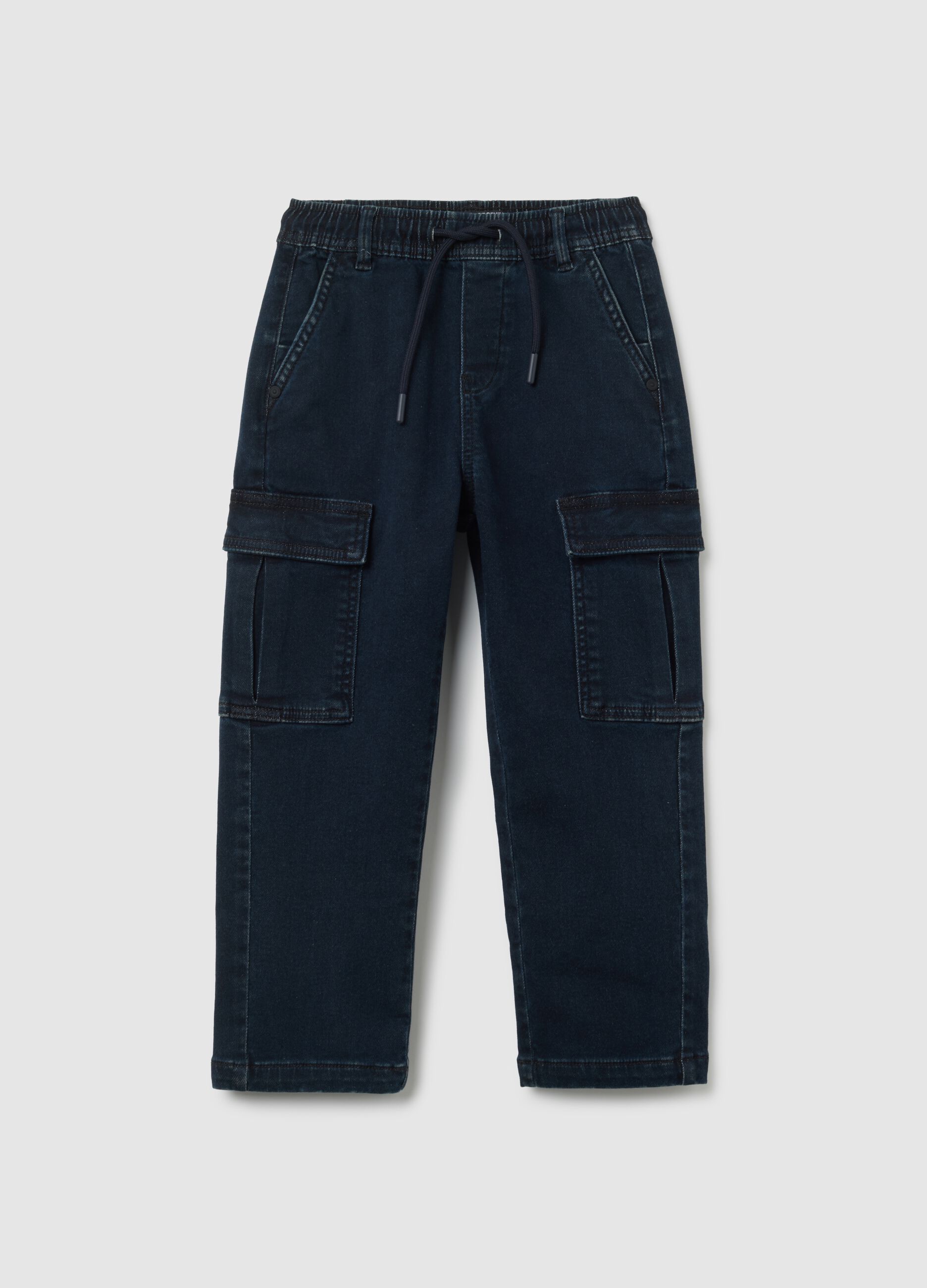 Jeans da bambino in denim blu relaxed fit