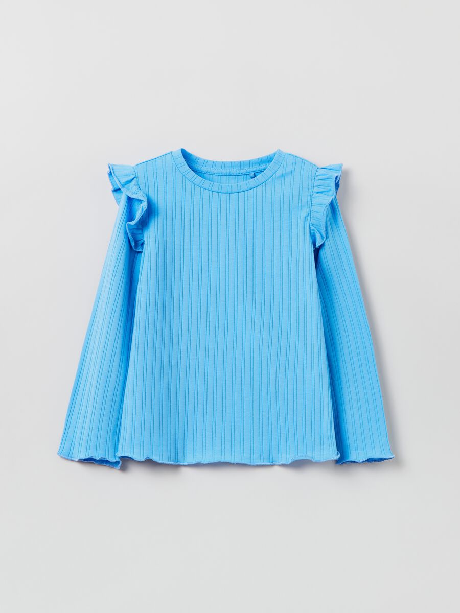 T-shirt a maniche lunghe con rouches_0