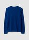 Blue pure cotton crew-neck jumper, regular fit_4