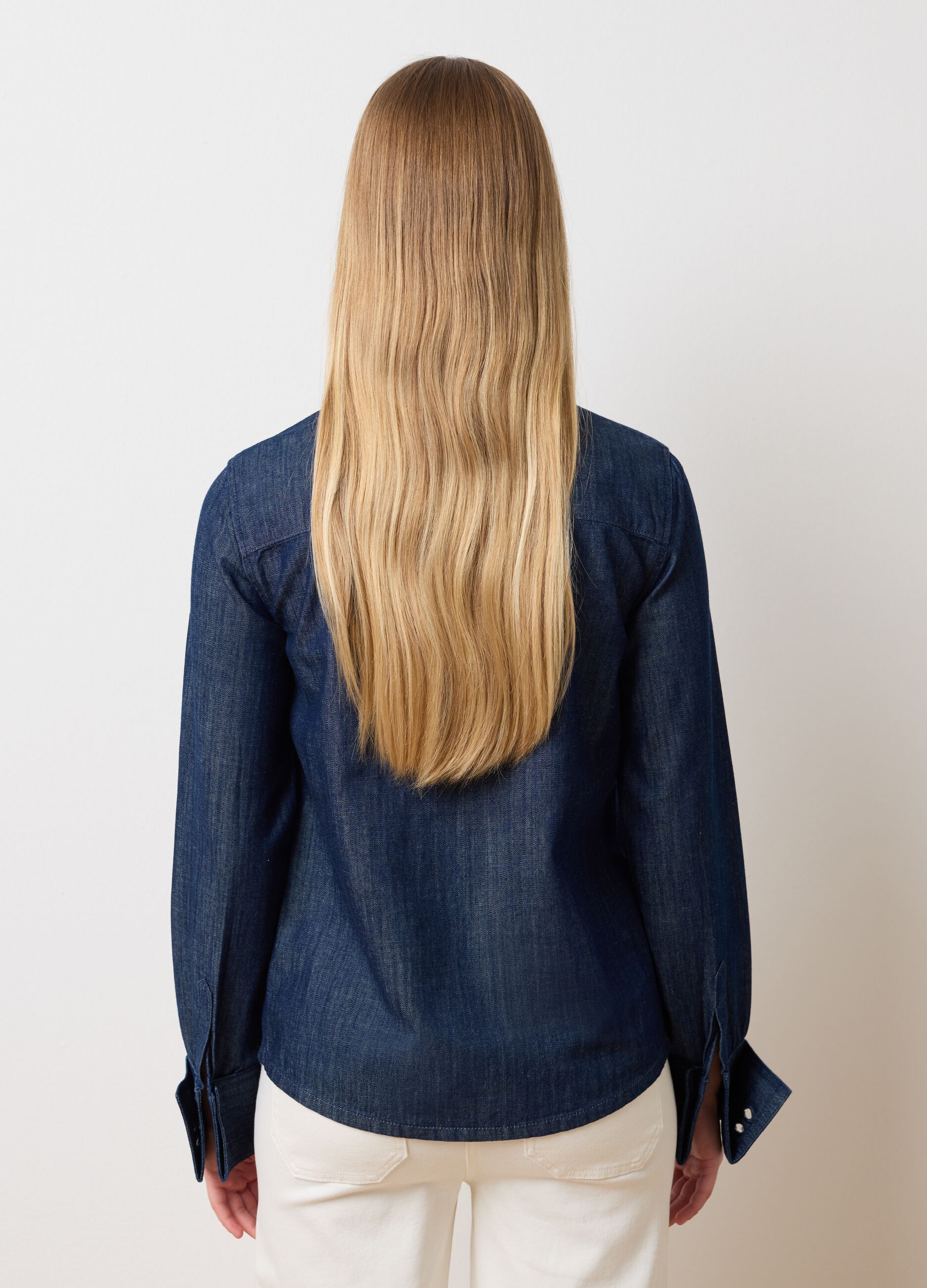 Regular fit pure cotton denim shirt