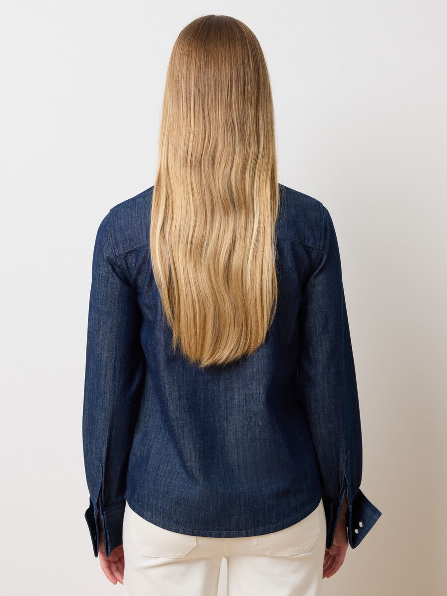 Regular fit pure cotton denim shirt_3