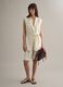 White regular-fit lyocell-linen blend waistcoat with belt_1