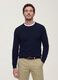 Navy crew-neck jumper in viscose blend, regular fit_1
