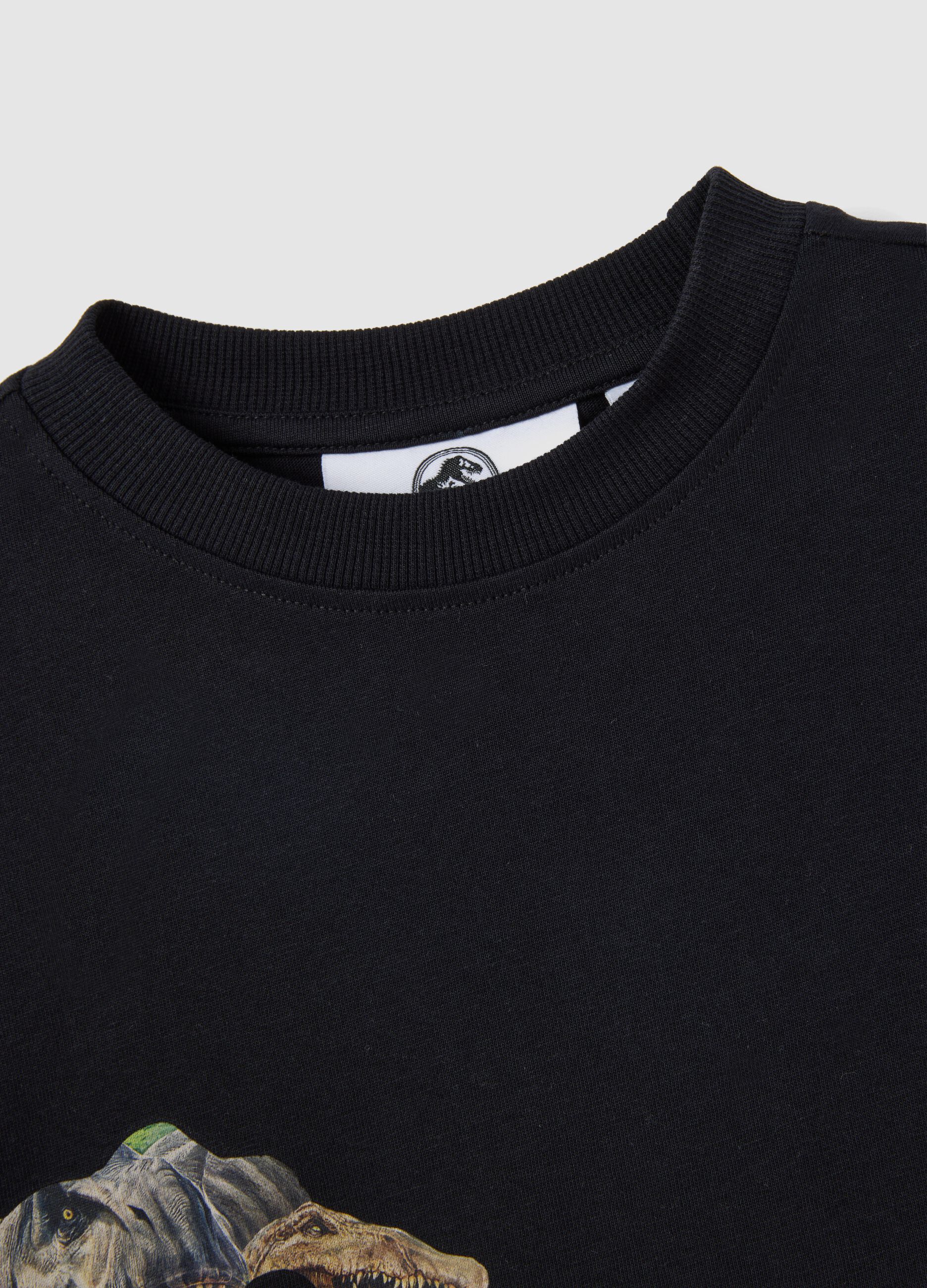 T-shirt da bambino nera con stampa dinosauro Jurassic World
