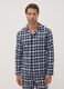 White and blue organic cotton flannel pyjamas, regular fit_1
