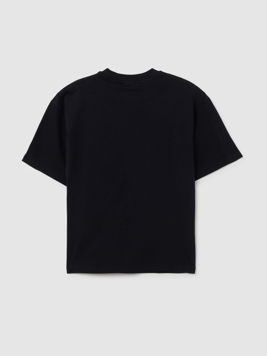 Boys' oversized black pure cotton t-shirt_4