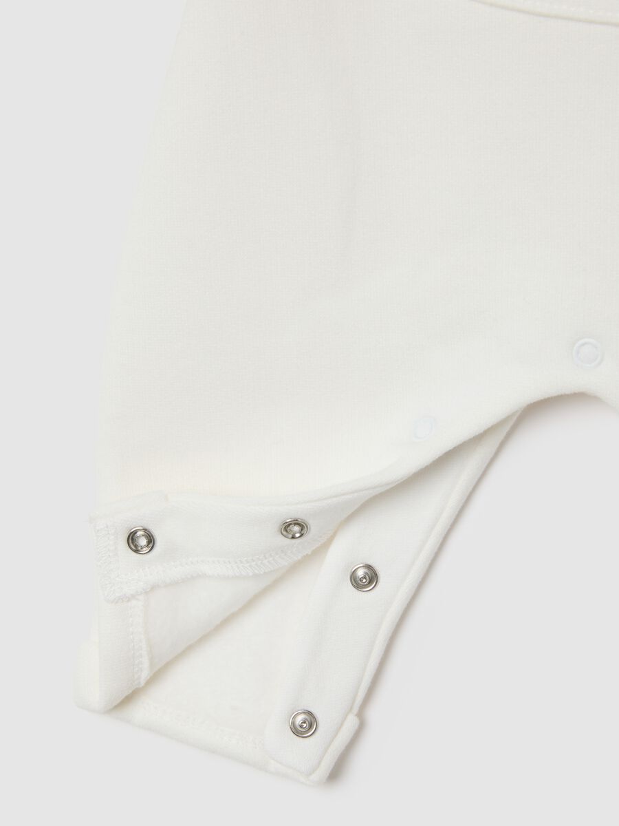 White Cotton Babygrow for Newborn_2