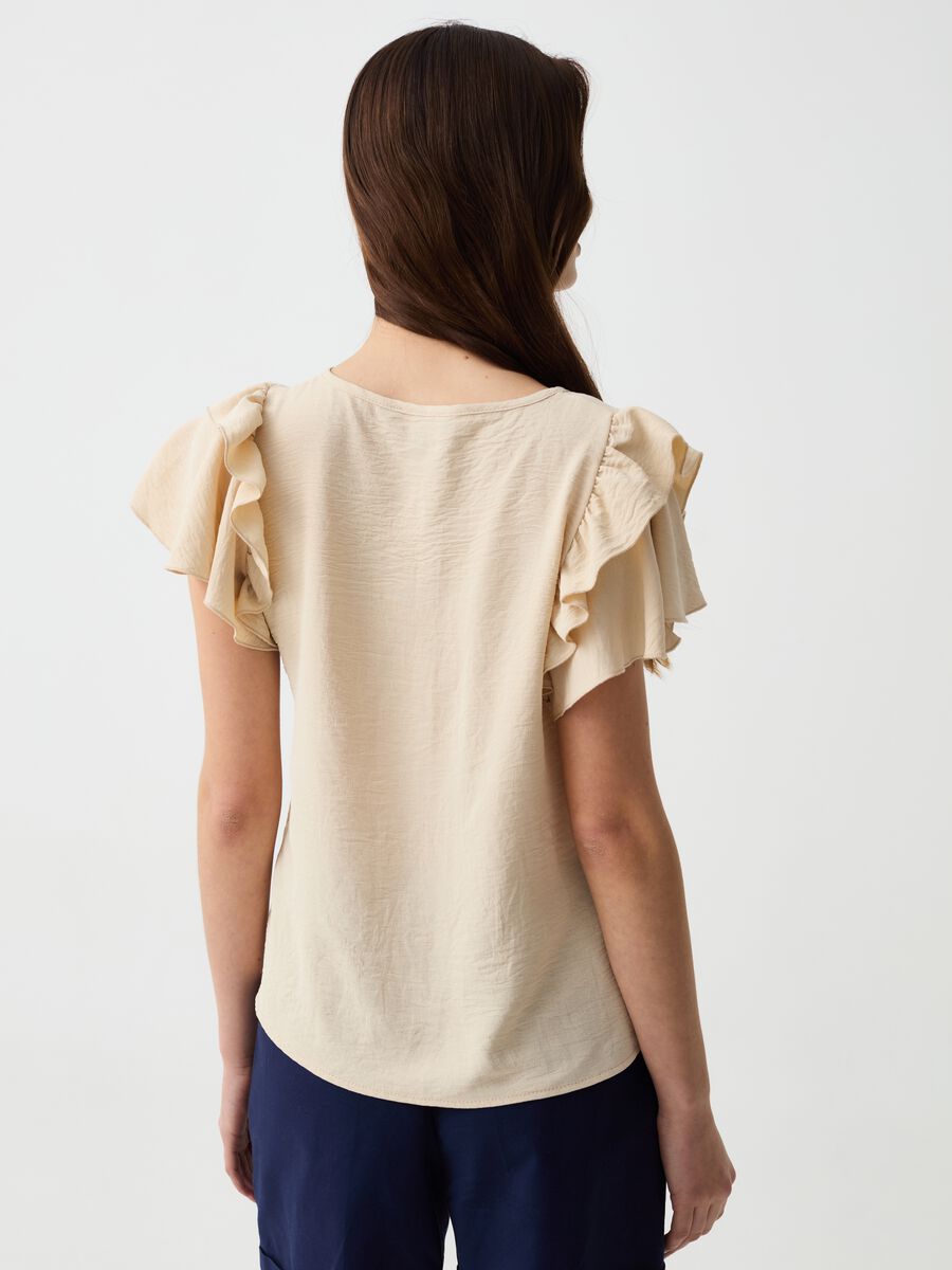 Crêpe T-shirt with butterfly sleeves_2