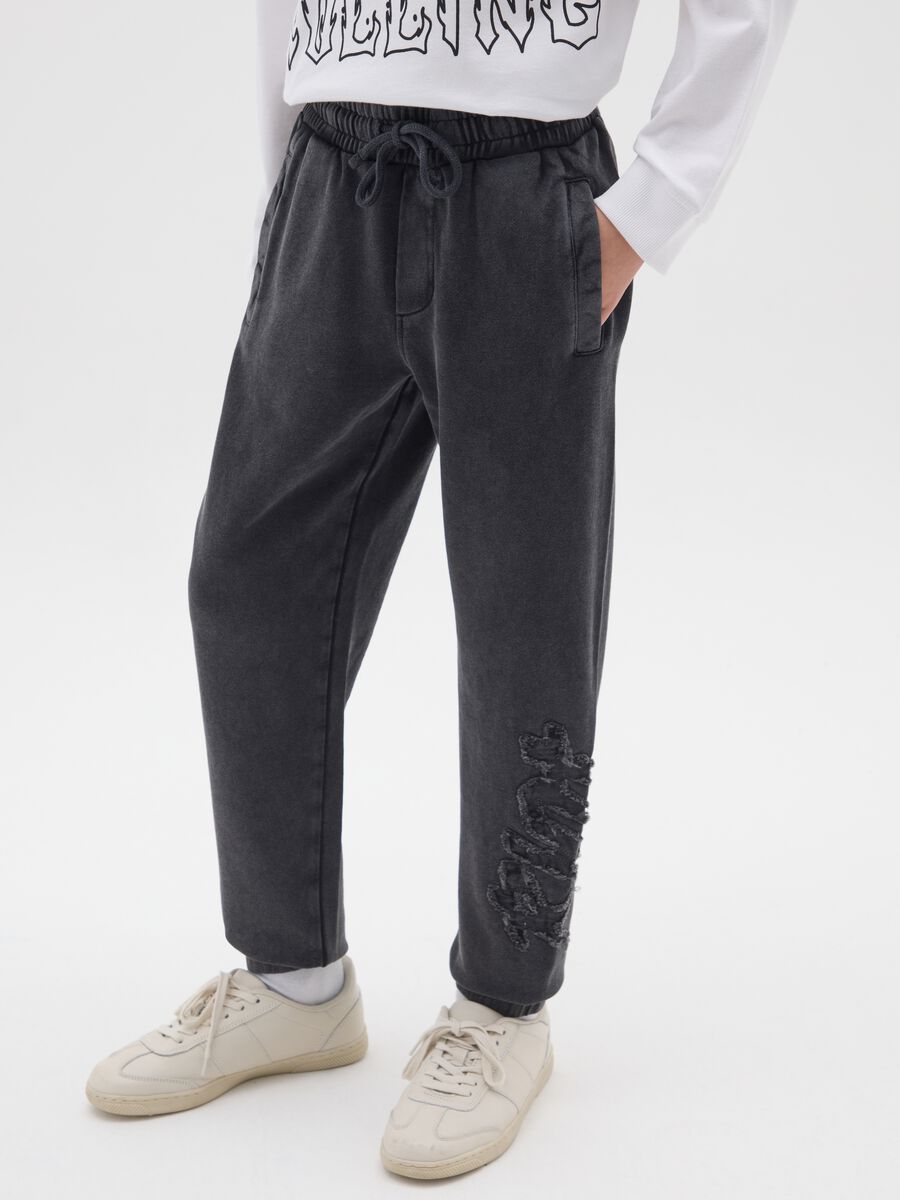 Boys' black pure cotton joggers_2