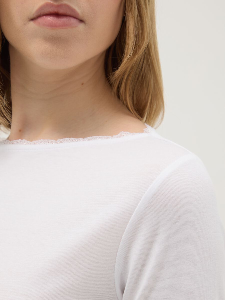 T-shirt in puro cotone bianca regular fit_3