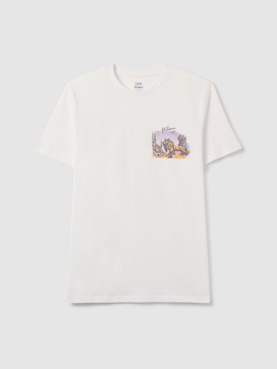 Cotton T-shirt with "Milano" print_4