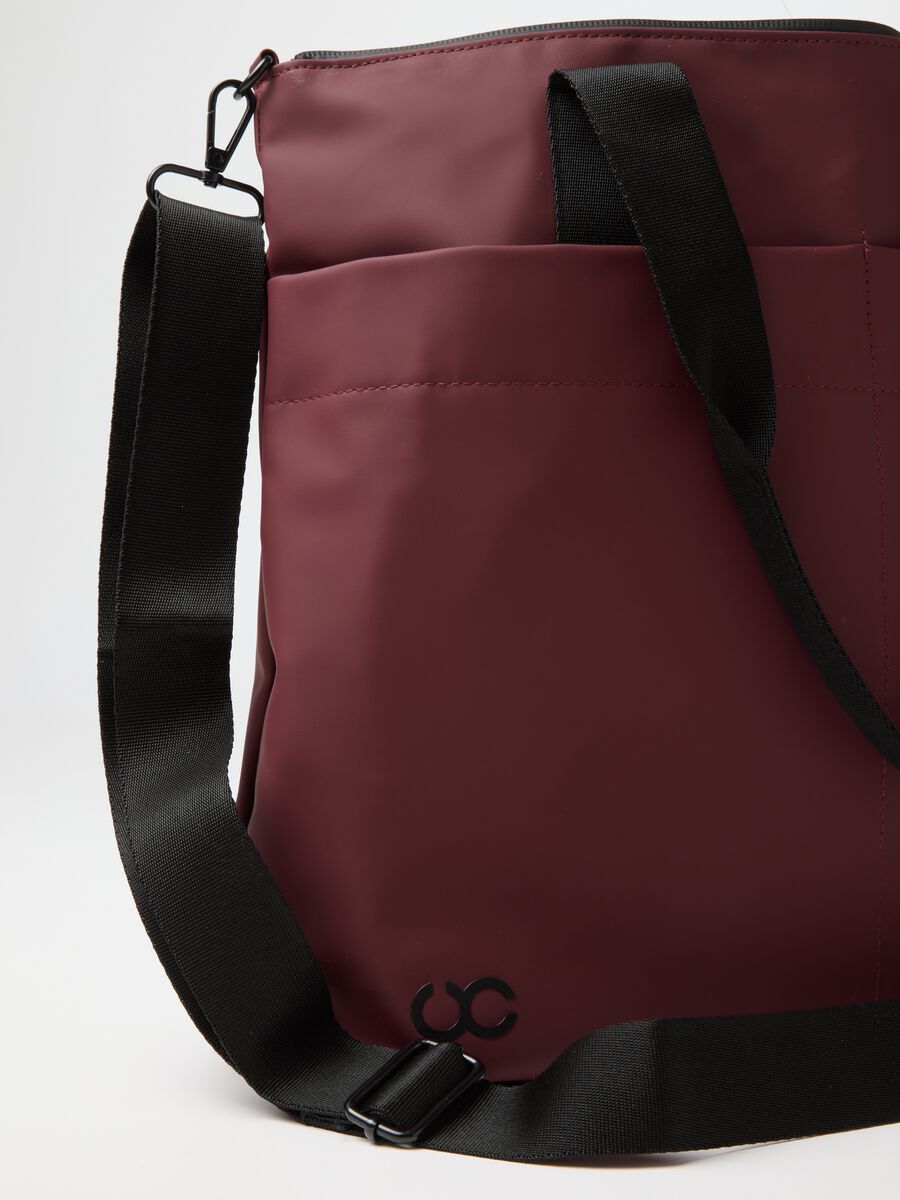 Shopper rossa con tasche_2