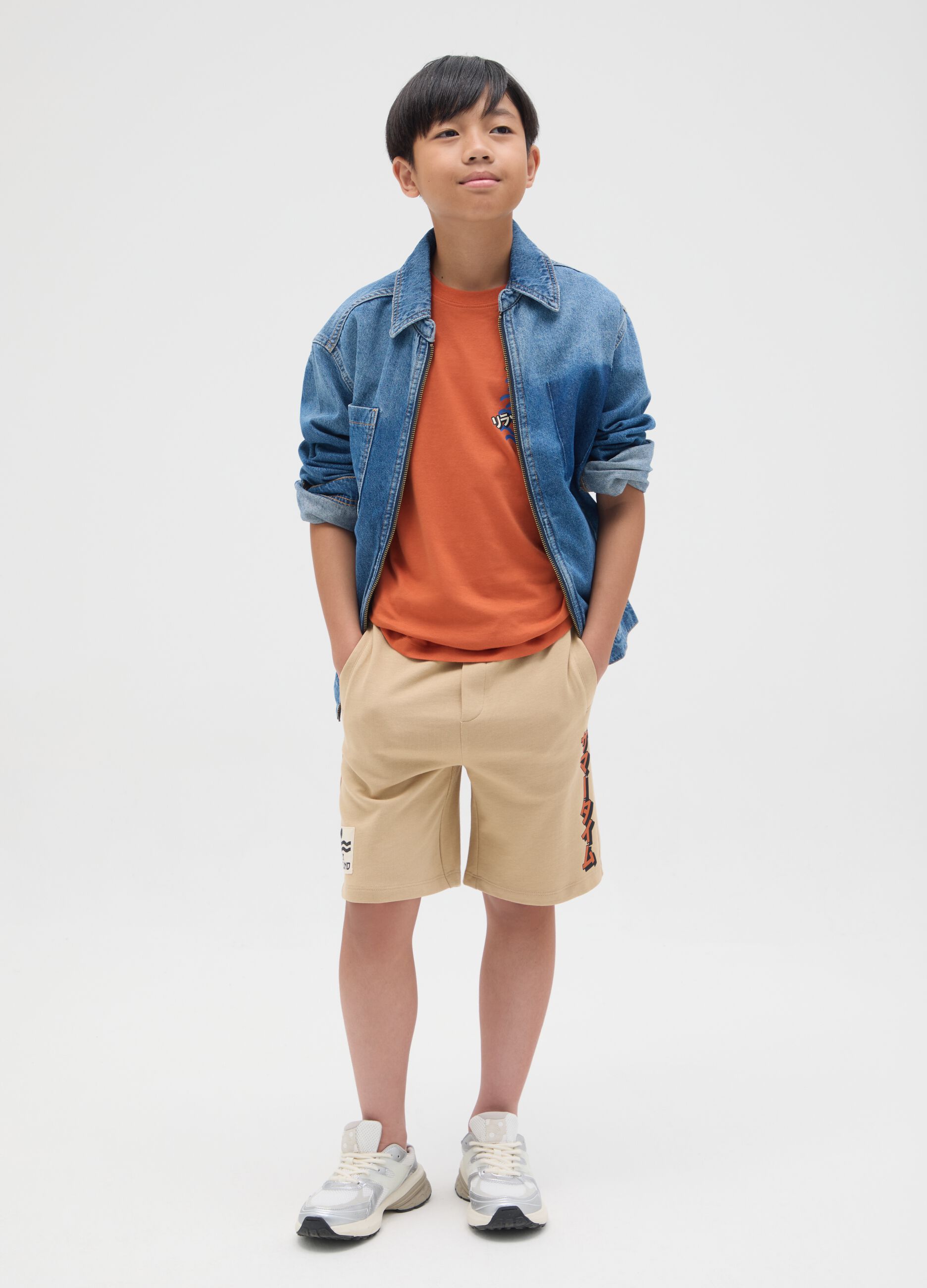 Boys' Beige Pure Cotton Regular Fit Shorts