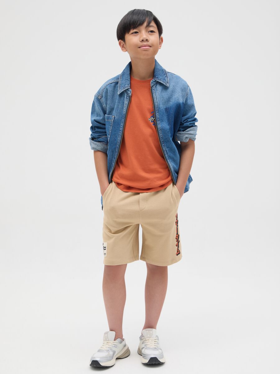 Boys' Beige Pure Cotton Regular Fit Shorts_0