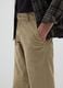 Beige cotton blend regular fit trousers_4