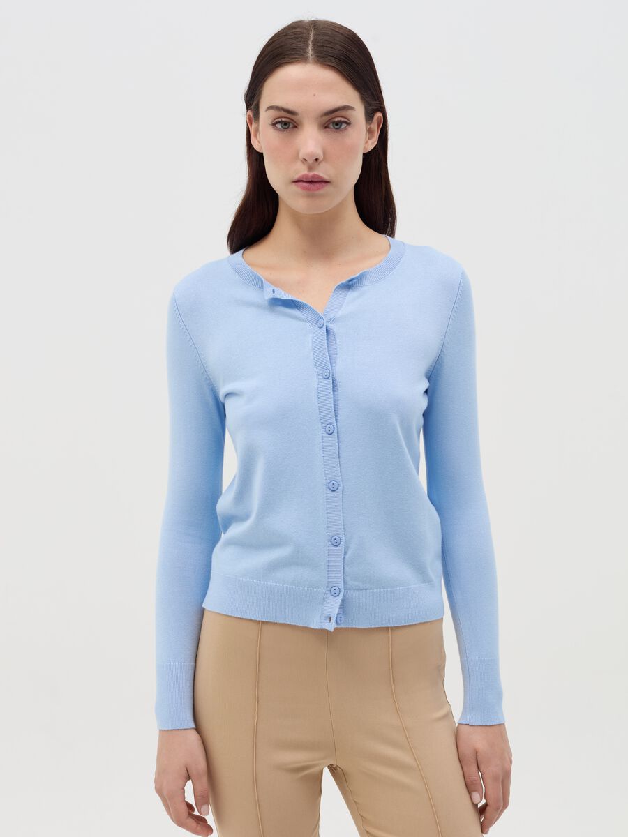 Cardigan with round neckline_0