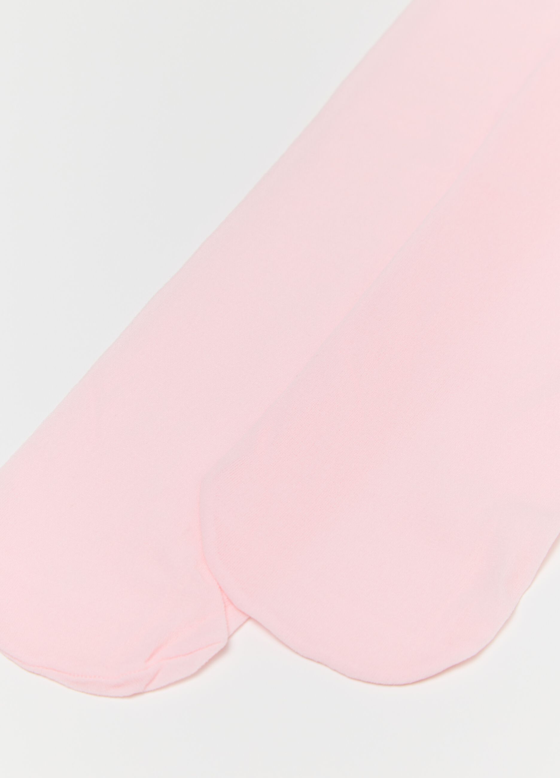 Bipack collant in microfibra bianco rosa