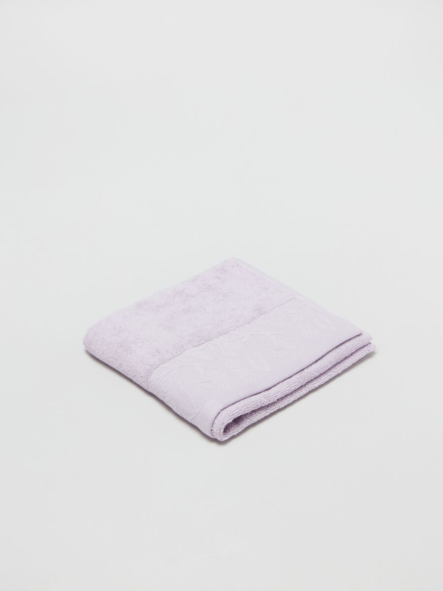 Asciugamano viso 50x90 bordo fiori rosa_0