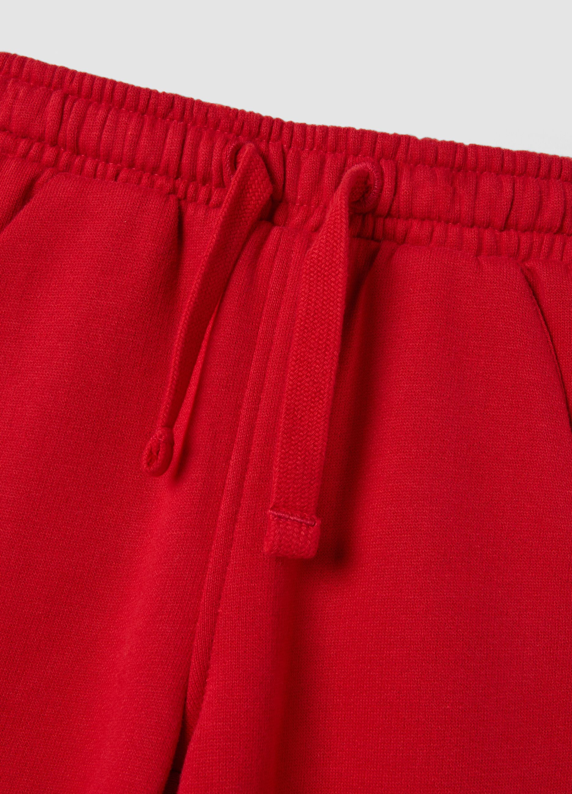 Pantaloni jogger rossi in puro cotone organico
