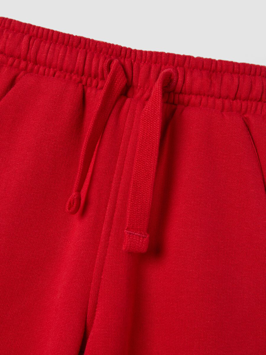 Pantaloni jogger rossi in puro cotone organico_2