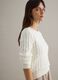 White pure cotton regular fit cable-knit sweater_0