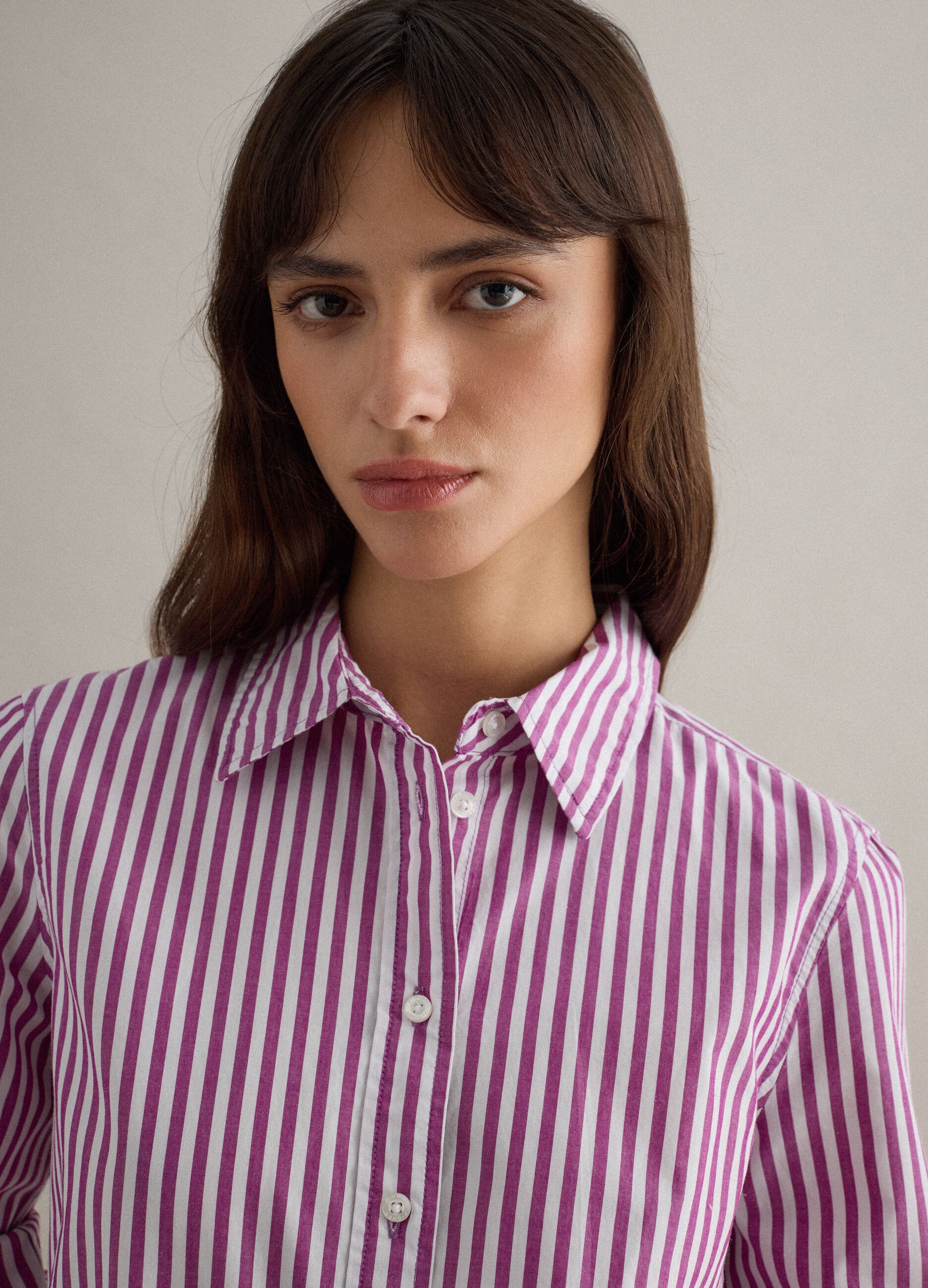 Pure cotton multicolour striped regular fit shirt