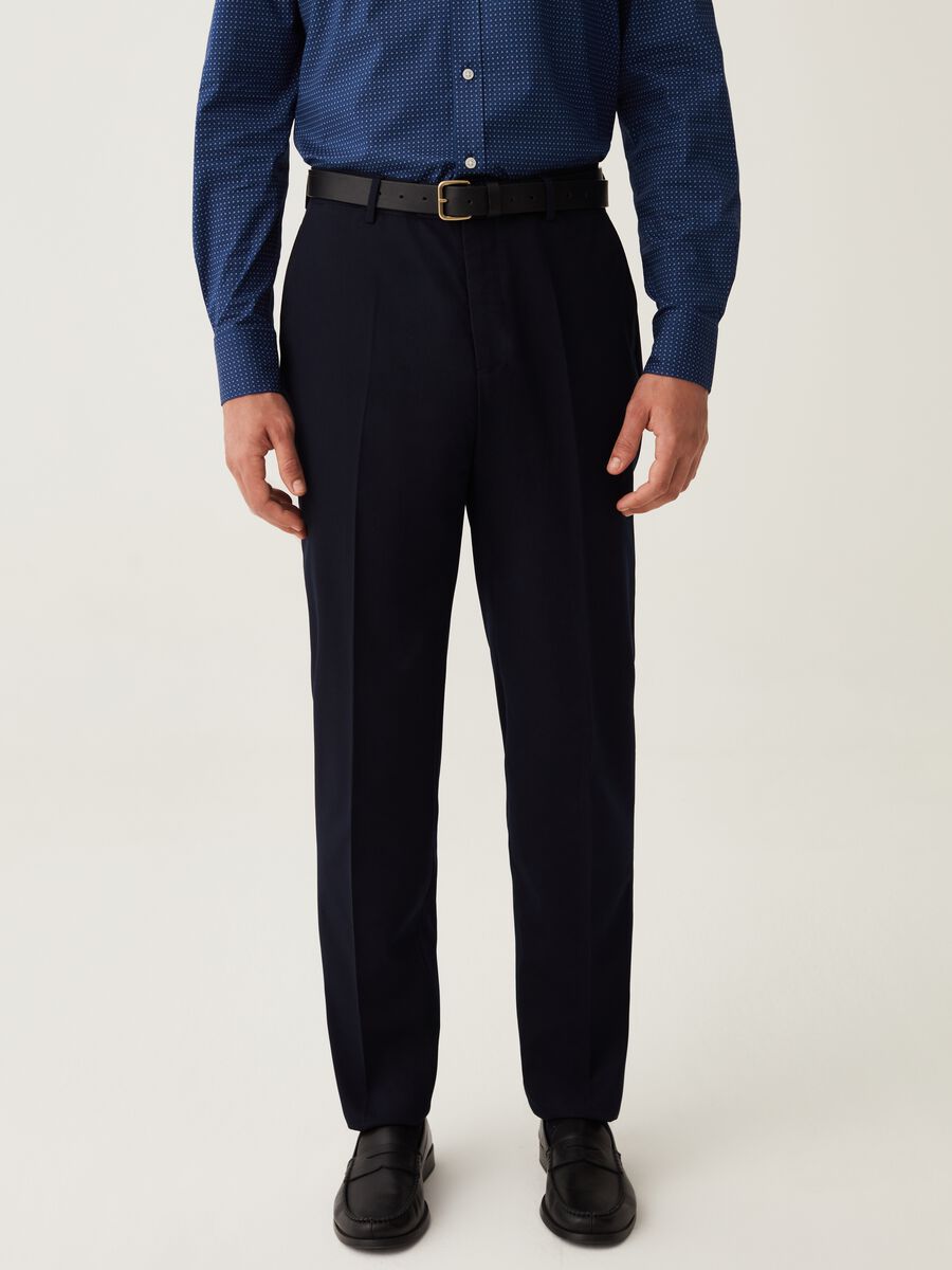 Pantalone regular fit blu navy_1