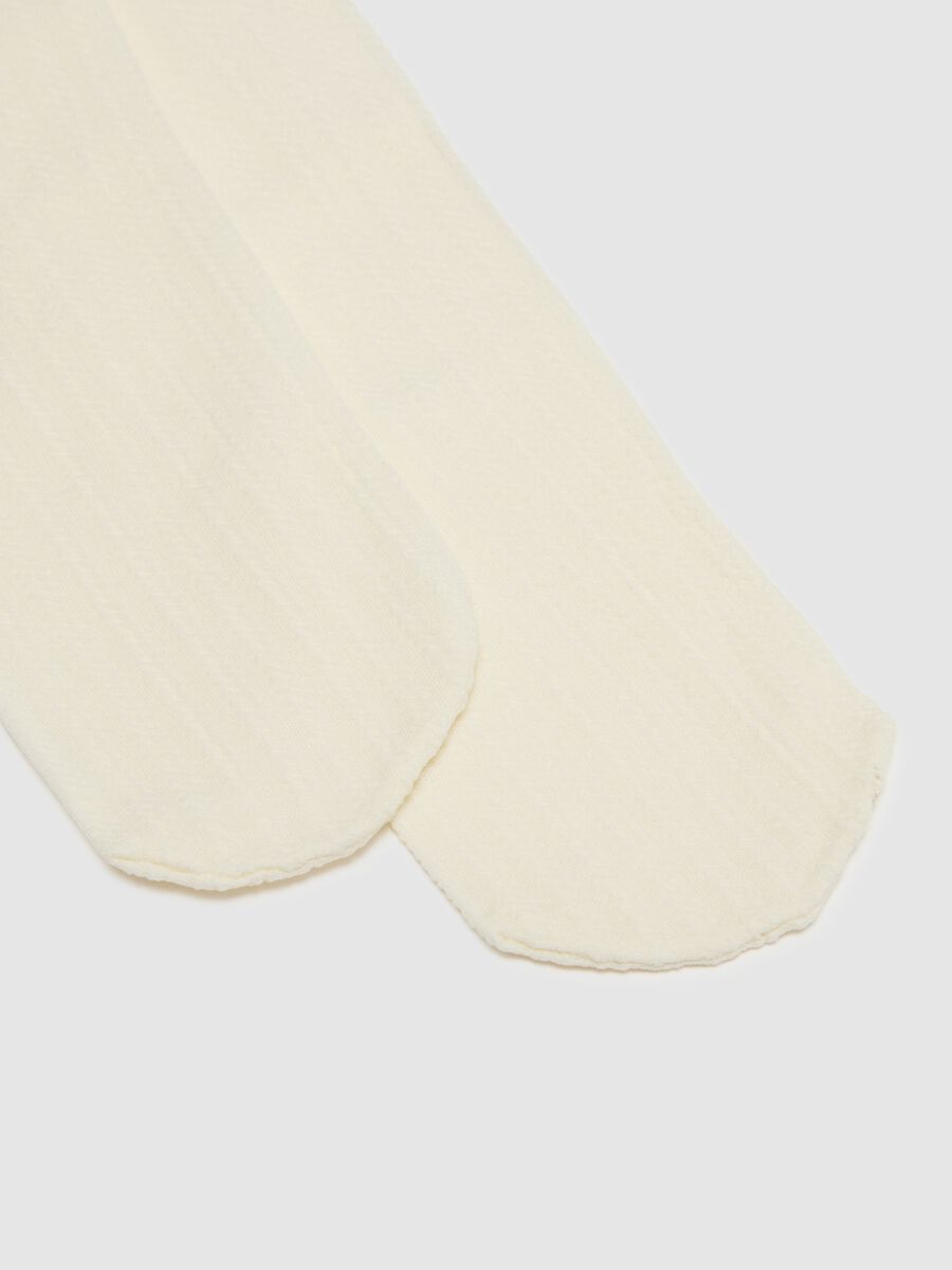 Collant da bambina in tessuto elasticizzato beige_2