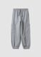 Pantaloni jogger grigi in puro cotone organico con tasche cargo per bambino_0