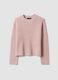 Pink ribbed wool and alpaca crew-neck jumper_0