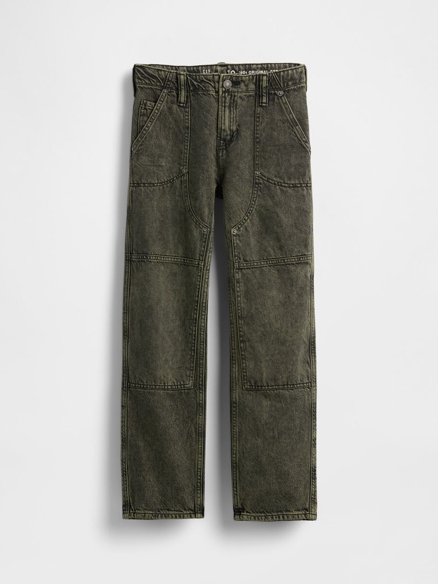 Pantaloni verde in denim per bambino_3