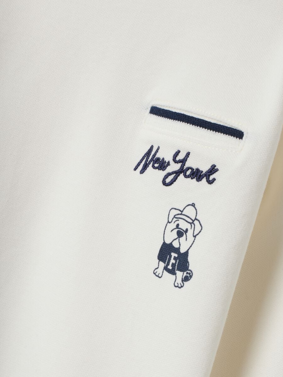 White crew-neck T-shirt in organic stretch cotton_2