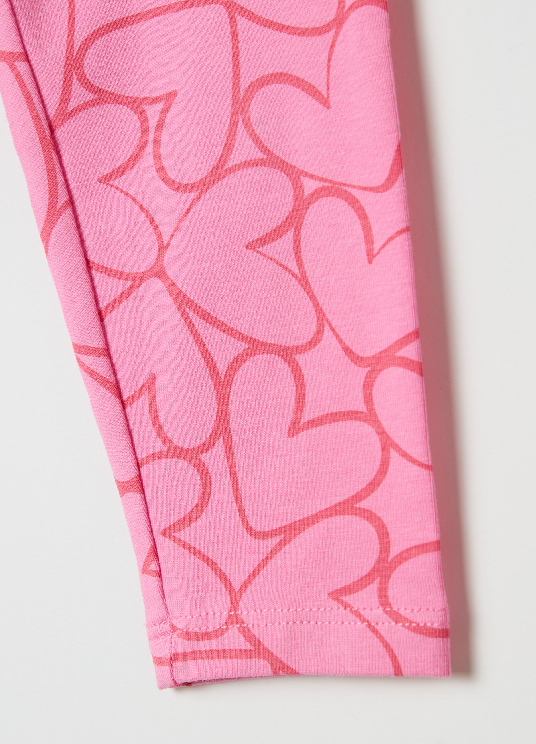 Two-pack leggings in stretch cotton with print