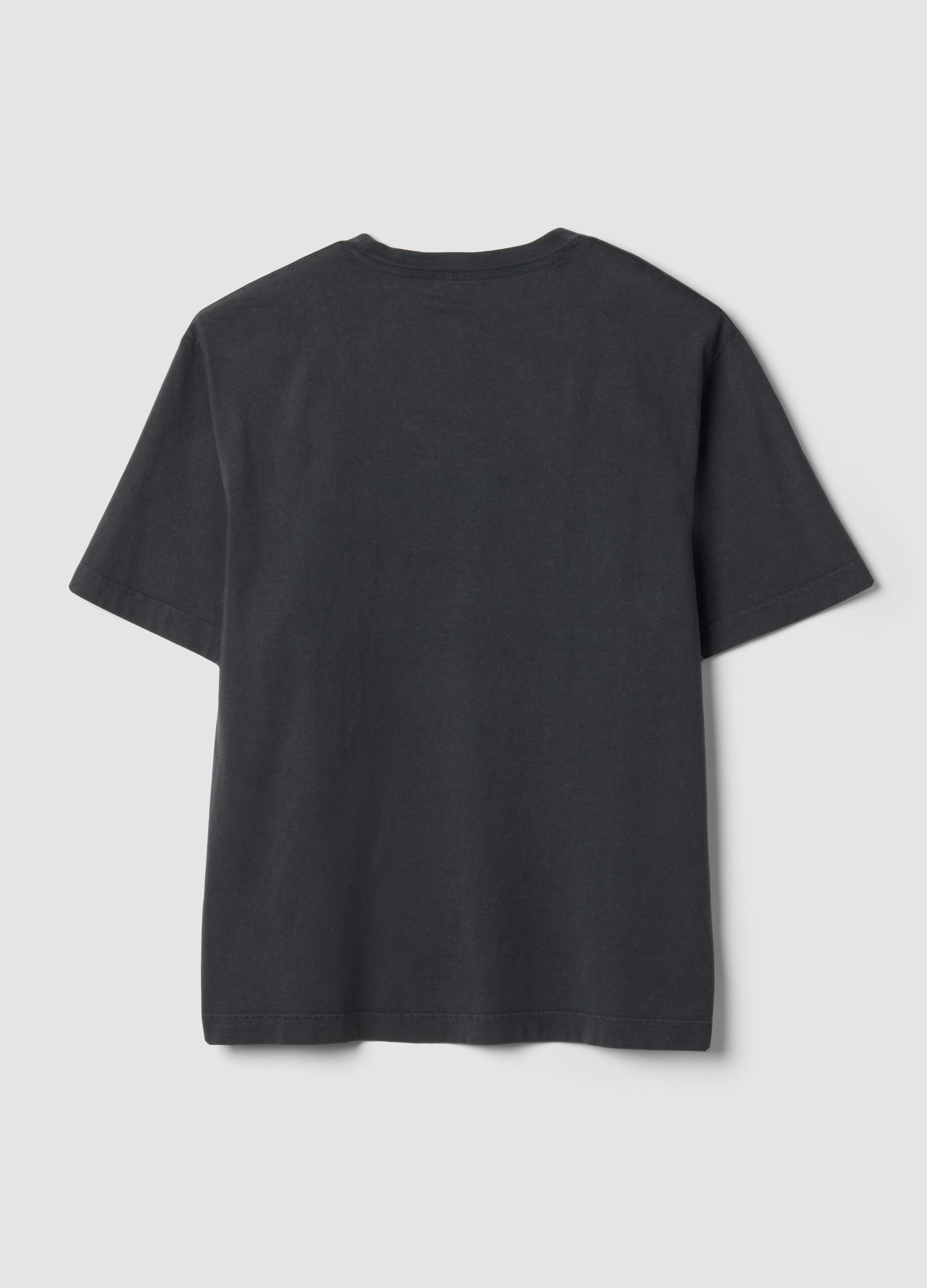 Grey cropped pure cotton T-shirt with "The Exorcist" print, regular fit