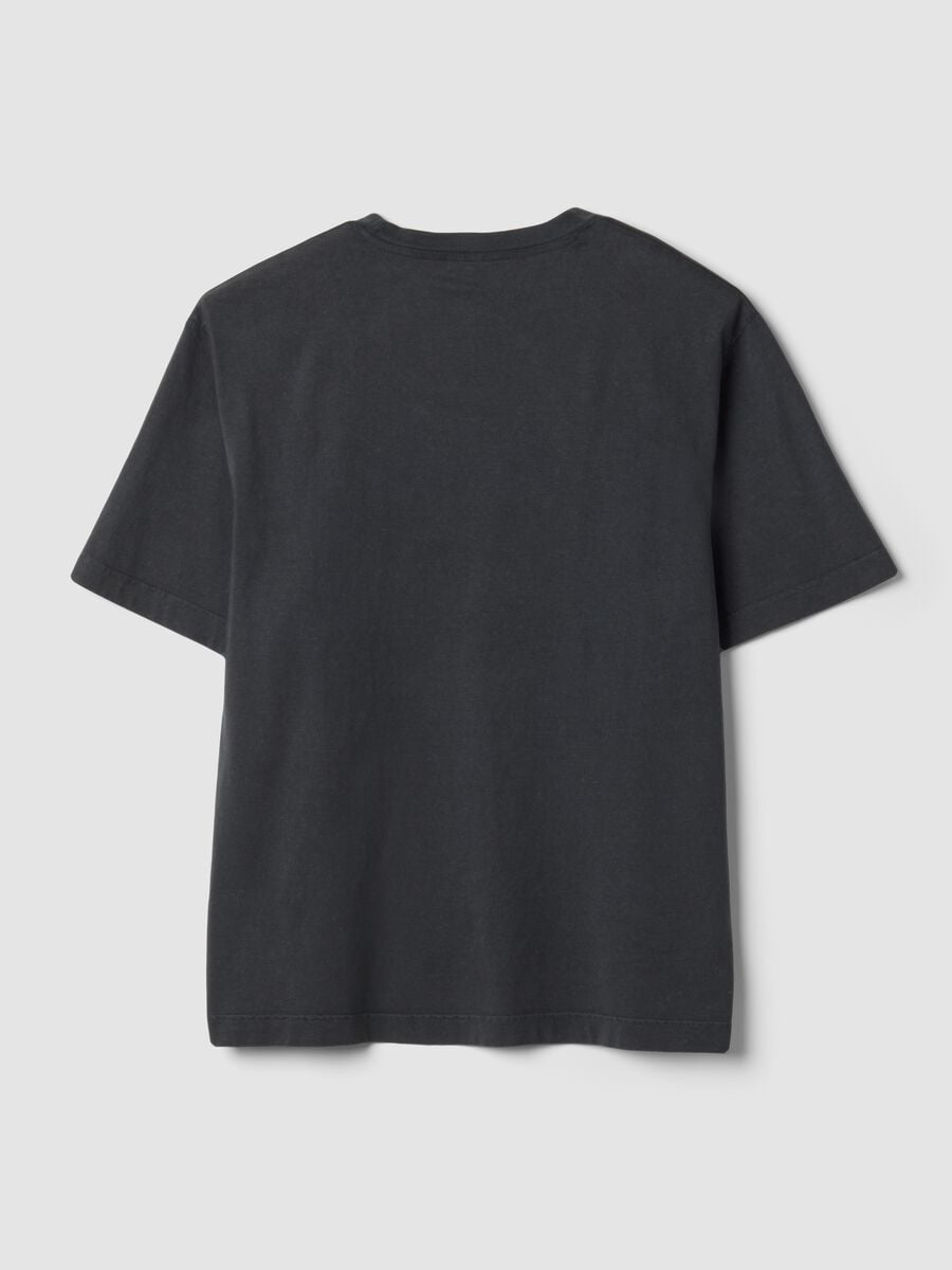 Grey cropped pure cotton T-shirt with "The Exorcist" print, regular fit_1