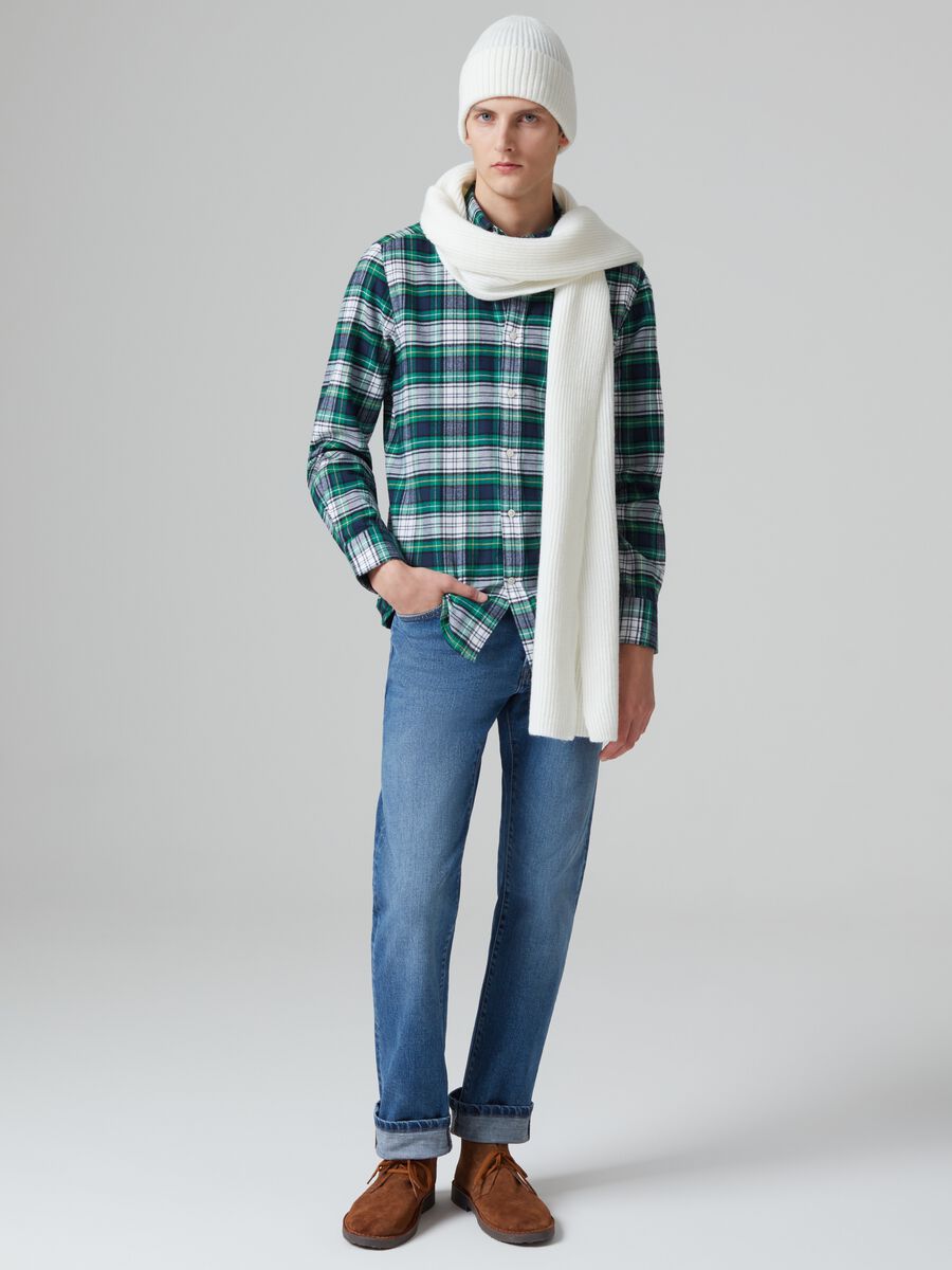 Camicia in flanella con fantasia check_0