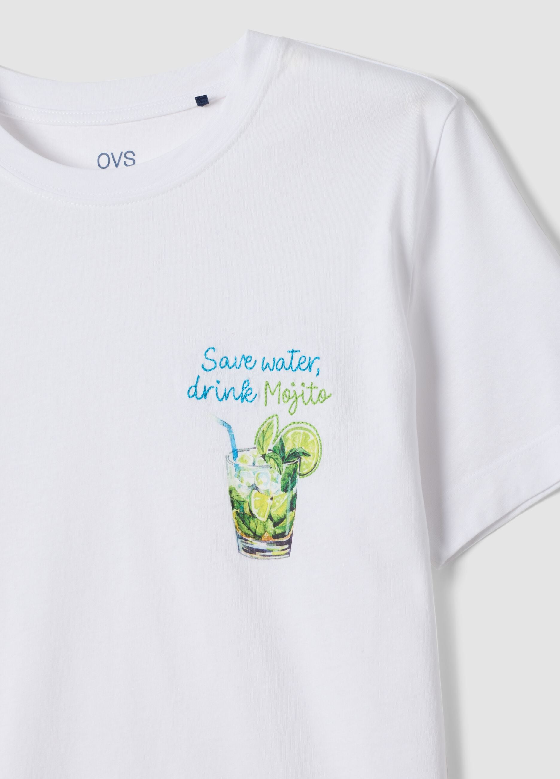 White pure cotton short-sleeve T-shirt