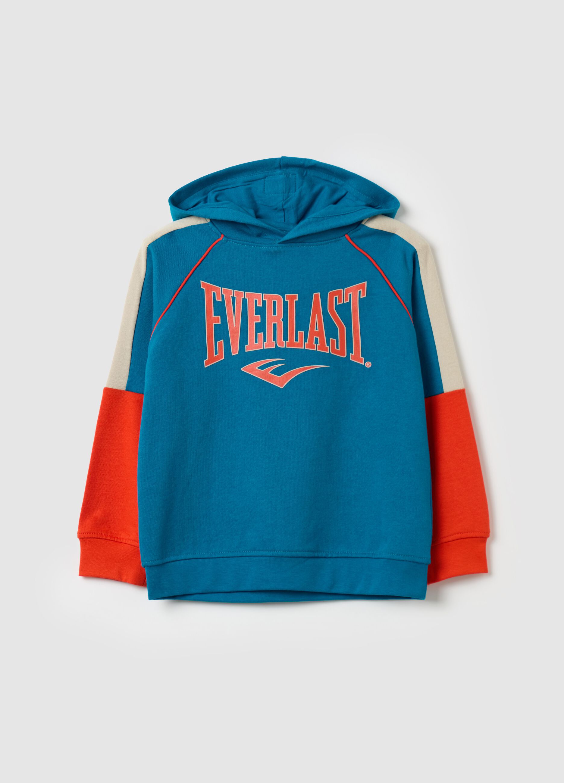 Felpa color block con cappuccio e stampa logo EVERLAST da Bambino OVS