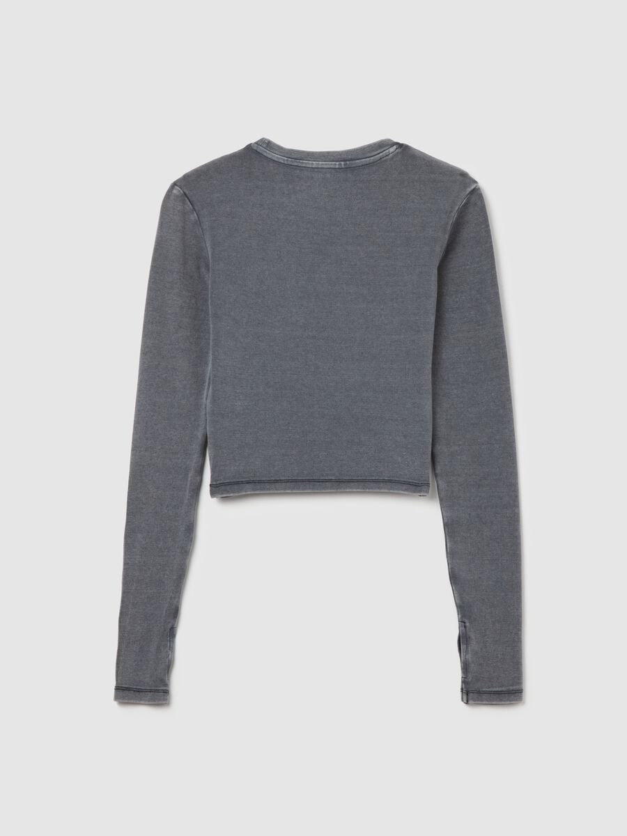 Long-sleeved Crop T-shirt Vintage Grey_6