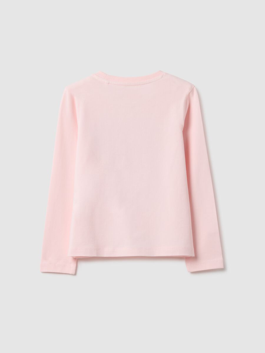 Girls' Pink Stretch Cotton Regular Fit T-shirt_1